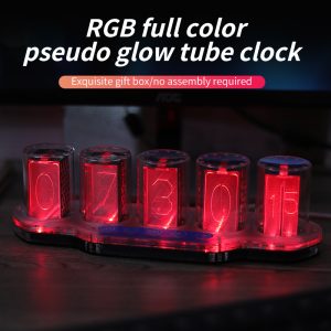 2023 new e-commerce Amazon hot RGB proposed glow tube clock desktop creative ornaments digital clock