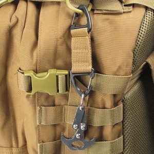 Outdoor Tactical Nylon Ribbon Backpack Hanging Buckle Double Point Triangle Buckle Multifunctional Mountaineering Buckle Two-way Quick Hanging Key Chain