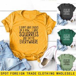 I don't have ducks or a row I have letters casual round neck short sleeve plus size T-shirt for women