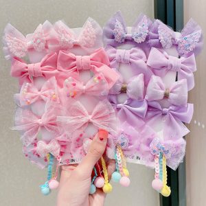 Children's Hairpin Girl's Hair Accessories Do Not Hurt Hair Broken Hair Clip Girl's Cute Mesh Bow Headwear Princess Hairpin